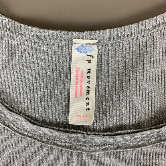 Free People Movement Womens M Cropped Tank Top Gray Cross Front Bralette Bra - Picture 2 of 16